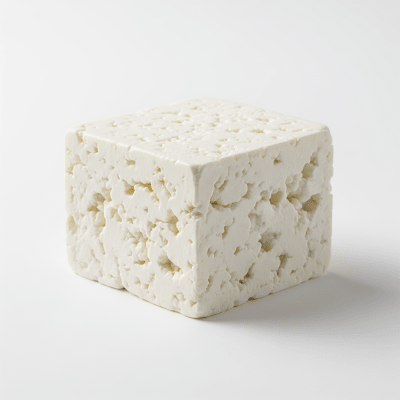 High quality studio photograph of a single Feta