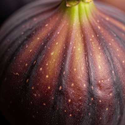 Macro shot capturing the surface texture and color details of the Fig, within the fruits taxonomy