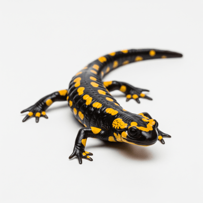 High quality, studio-style photograph of a single Fire Salamander