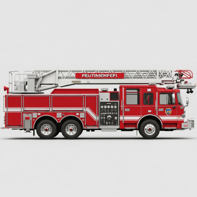 Clean side profile view of a Fire Truck, part of the trucks