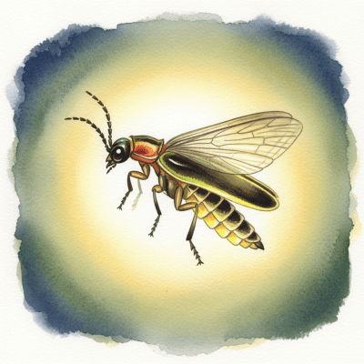 Artistic depiction of a single Firefly, belonging to the taxonomy insects