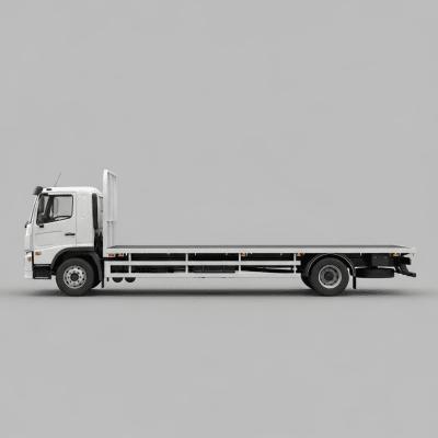 Clean side profile view of a Flatbed Truck, part of the trucks
