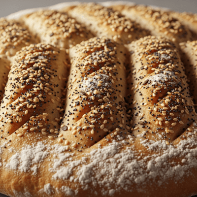 Macro photograph focusing on the crust and surface texture of Flatbread