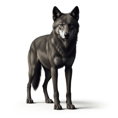 High quality, studio-style photograph of a Florida Black Wolf