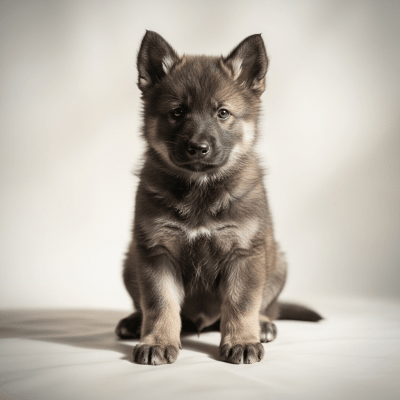 Photograph showing a juvenile (puppy) version of the Florida Black Wolf