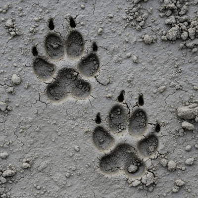 Image depicting tracks or footprints left by a Florida Black Wolf, belonging to the taxonomy canines
