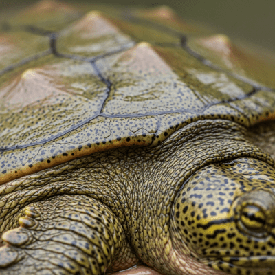 A close-up macro photograph of the skin or scales of a Florida Softshell Turtle