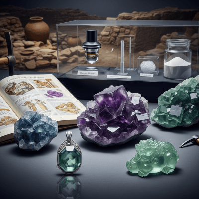 Depiction of Fluorite, as it is used or valued in human culture