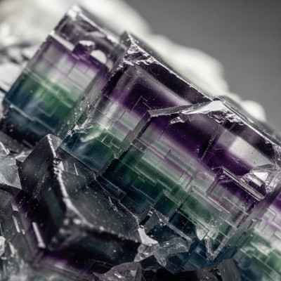 Macro shot of Fluorite, of the taxonomy minerals, showing detailed crystal structure and surface texture