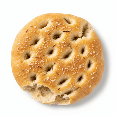 High quality photograph of a single Focaccia