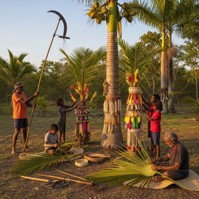 A photograph of the Foxtail Palm (palms) in cultural context