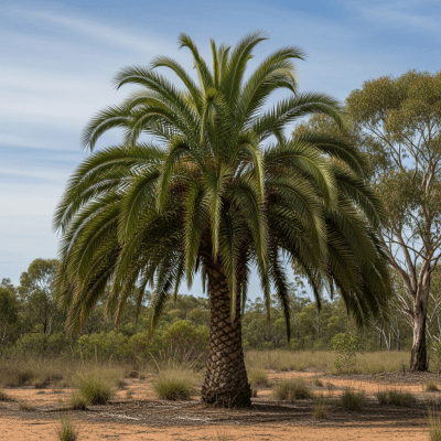 A detailed image of the Foxtail Palm (palms) in its native environment
