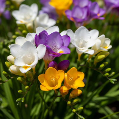 Photograph of a Freesia (flowers) in its natural environment