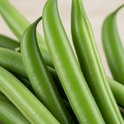 A close-up macro shot of French Bean (beans) showing its texture, surface details, and natural colors
