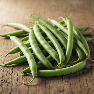 A handful of uncooked French Bean beans (beans) scattered on a rustic wooden surface, photographed in natural light to emphasize their variety and color