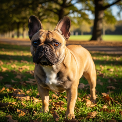 Naturalistic outdoor image of a French Bulldog