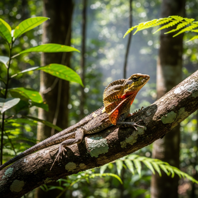 Detailed image of a Frilled Lizard (lizards) in its natural habitat