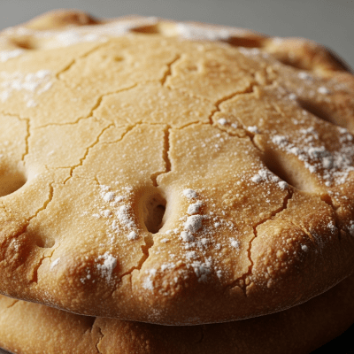 Macro photograph focusing on the crust and surface texture of Frybread