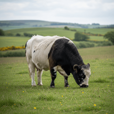 Naturalistic image of a Galloway in its typical environment, such as a grassy pasture or open field