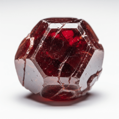 High resolution studio photograph of a single specimen of Garnet