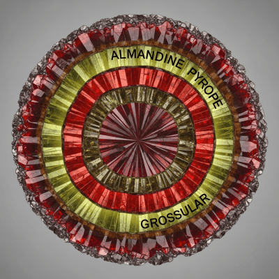 Cross-sectional illustration of Garnet, of the taxonomy minerals