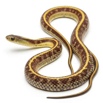 High quality studio photograph of a Garter Snake, belonging to the taxonomy reptiles