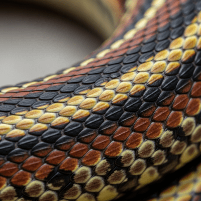 A close-up macro photograph of the skin or scales of a Garter Snake
