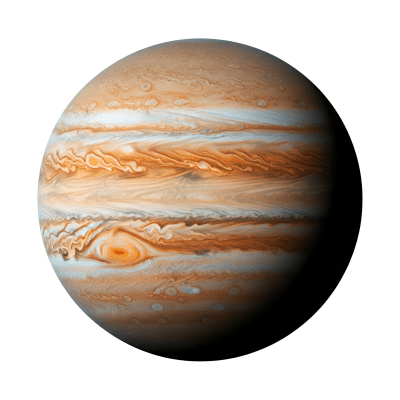 High quality studio photograph of a single Gas giant