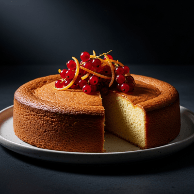 Editorial-style hero shot of a beautifully presented Genoise, from the cake taxonomy.