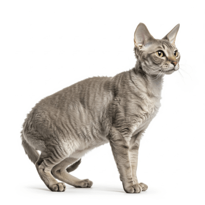 High resolution studio photograph of a German Rex