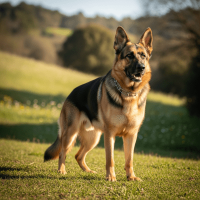 Naturalistic outdoor image of a German Shepherd