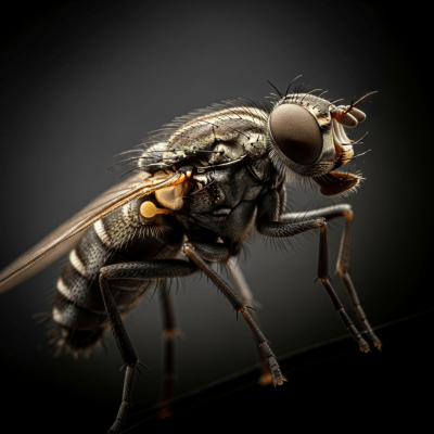 Striking editorial-style portrait of a single Gnat, from the taxonomy insects.