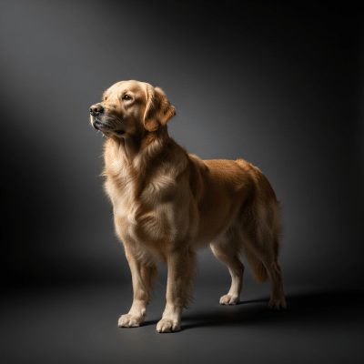 Editorial-style portrait of a Golden Retriever from the taxonomy dogs.