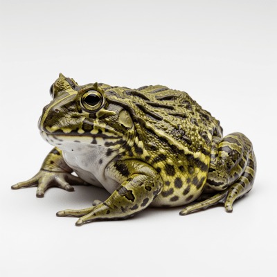 High quality, studio-style photograph of a single Goliath Frog