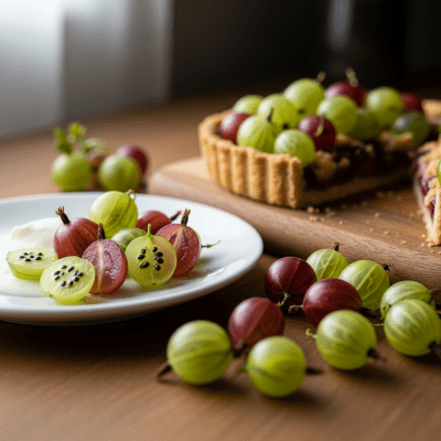 Image of the Gooseberry, part of the fruits taxonomy, prepared or used in a typical culinary context