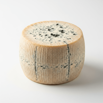 High quality studio photograph of a single Gorgonzola