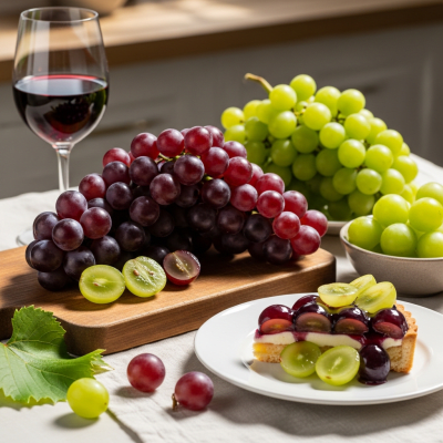 Image of the Grape, part of the fruits taxonomy, prepared or used in a typical culinary context