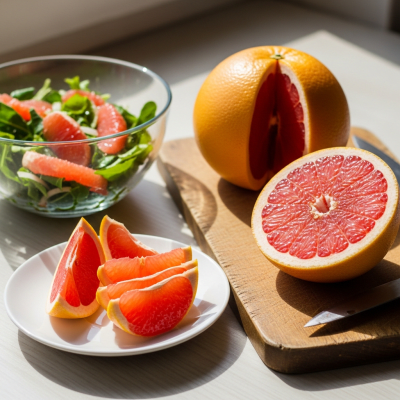 Image of the Grapefruit, part of the fruits taxonomy, prepared or used in a typical culinary context