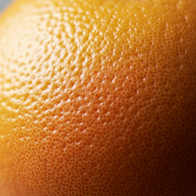 Macro shot capturing the surface texture and color details of the Grapefruit, within the fruits taxonomy