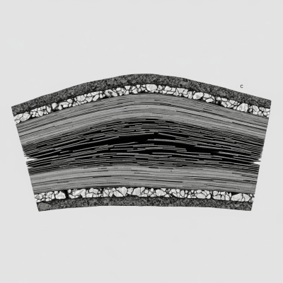 Cross-sectional illustration of Graphite, of the taxonomy minerals