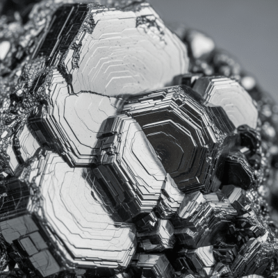 Macro shot of Graphite, of the taxonomy minerals, showing detailed crystal structure and surface texture