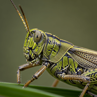 Macro photograph of a Grasshopper