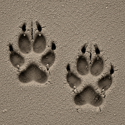 Image depicting tracks or footprints left by a Gray Fox, belonging to the taxonomy canines