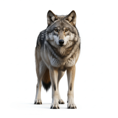 High quality, studio-style photograph of a Gray Wolf