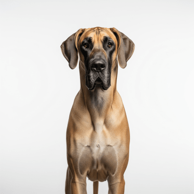 High quality studio photograph of a single Great Dane