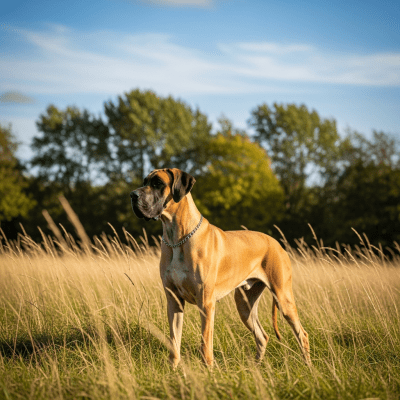 Naturalistic outdoor image of a Great Dane