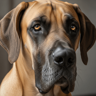 Close-up photograph of the face of a Great Dane