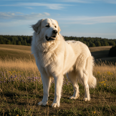 Naturalistic outdoor image of a Great Pyrenees