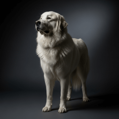 Editorial-style portrait of a Great Pyrenees from the taxonomy dogs.