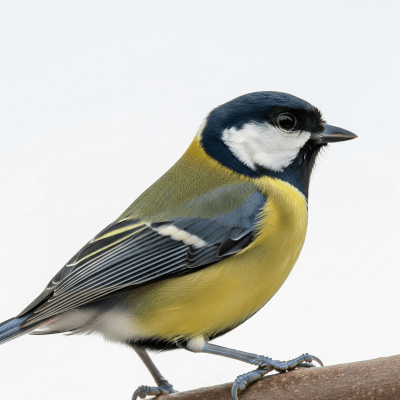 High quality studio photograph of a single Great Tit